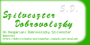 szilveszter dobrovolszky business card